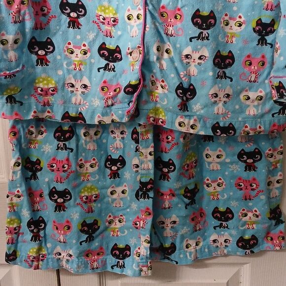 Victoria's Secret kitty cat 2 pc pajama pj set Sz L EUC - Picture 2 of 11